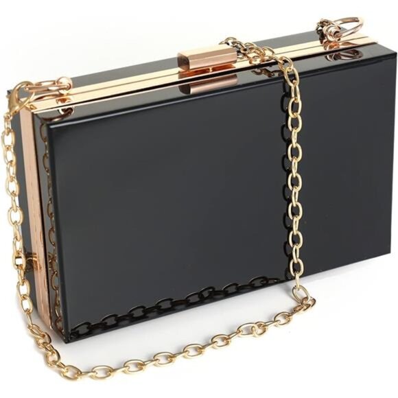 Handbags - WJCD Women Clear Purse Acrylic Box Clutch Handbag, Small Transparent Crossbody